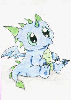 "Baby Dragon" by Deanna Starling, Lancaster WI - Colored Pencil (NFS)